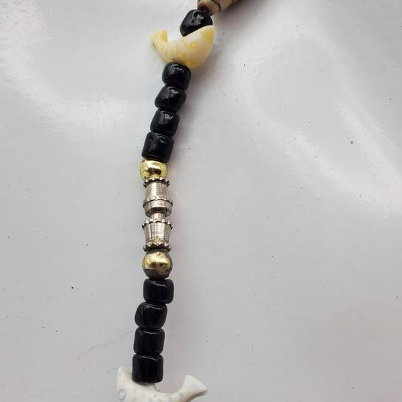 Whimsical‎ folk art dolphin shell necklace N1304 - Picture 4 of 4